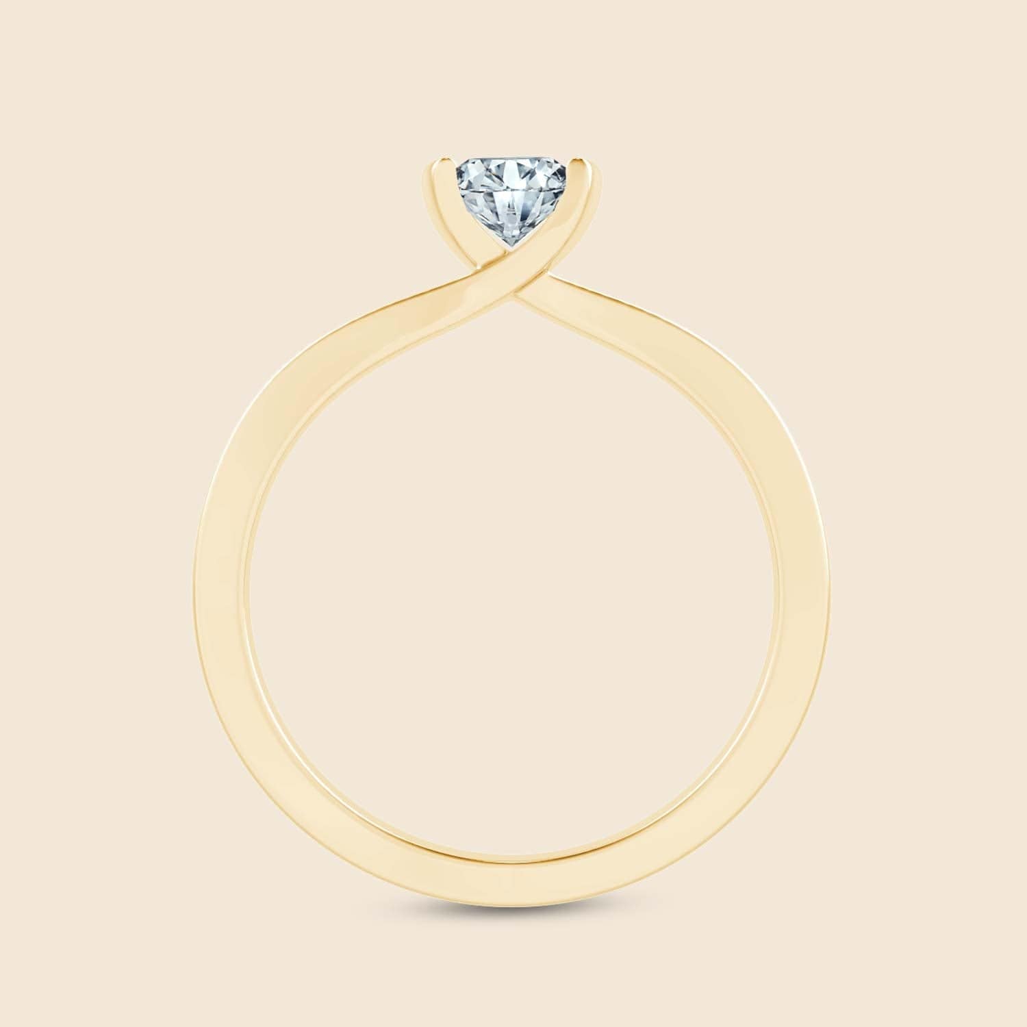 Seitenansicht schlafender Iris-Ring ovaler Diamant
