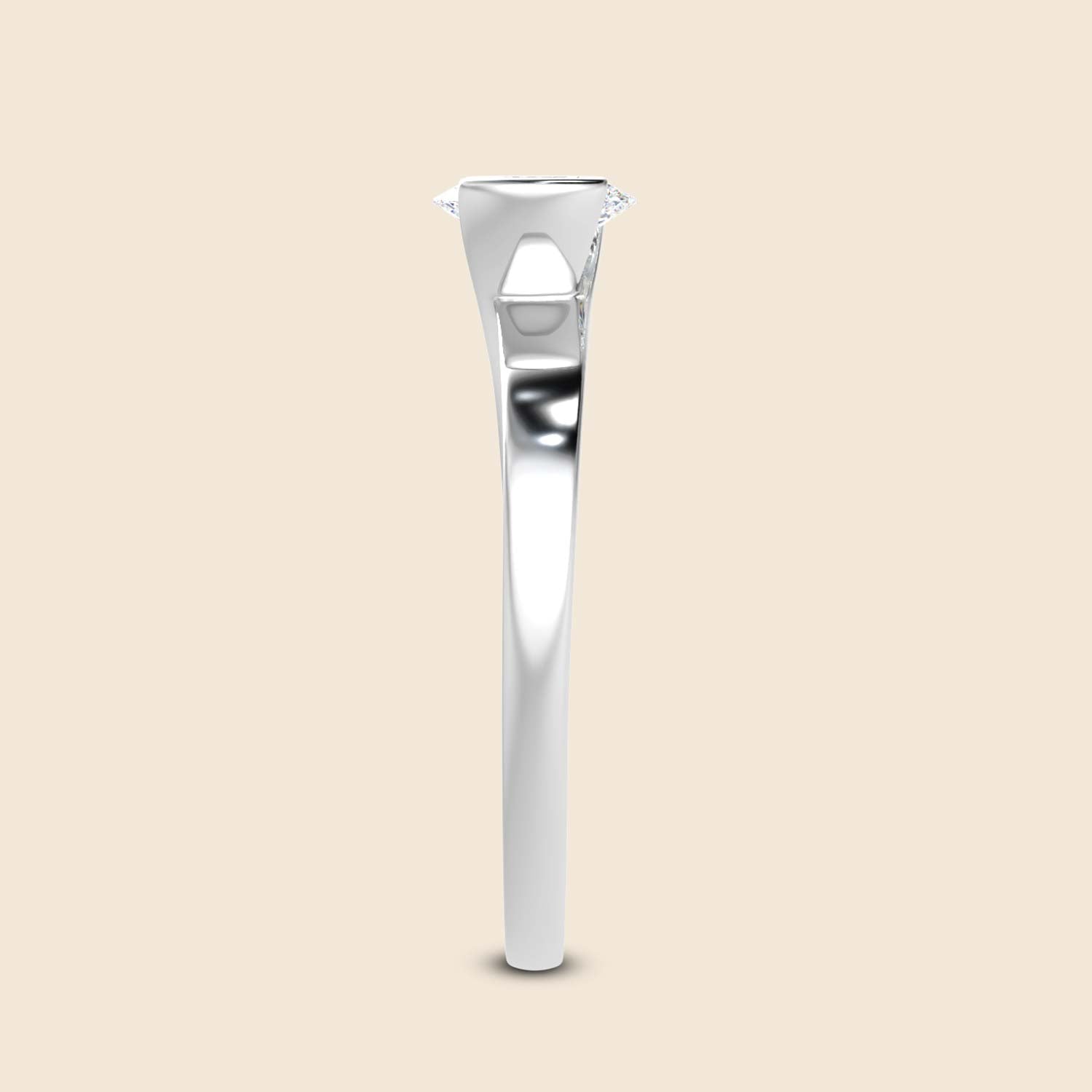 Draufsicht schlafender Iris-Ring ovaler Diamant