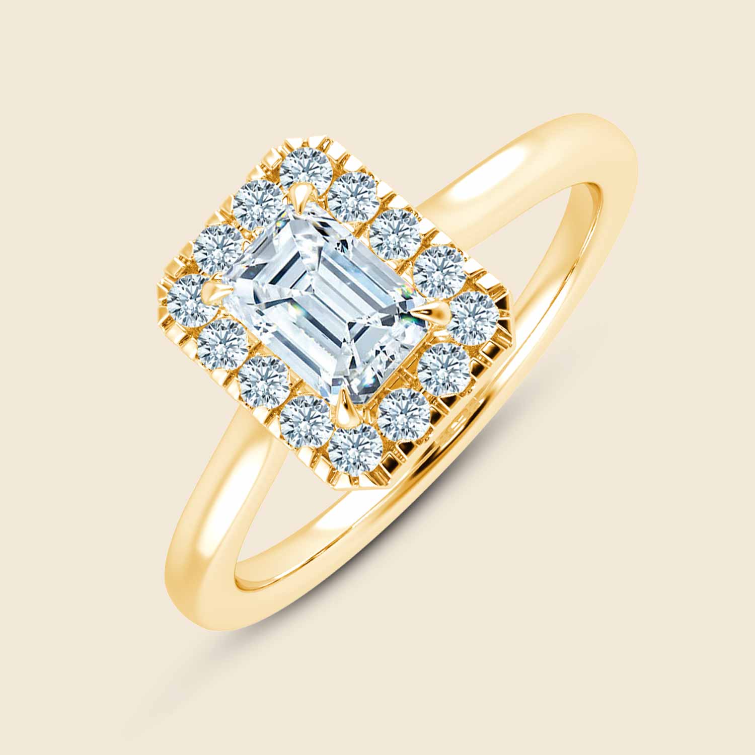 Hyacinth Emerald Halo Ring