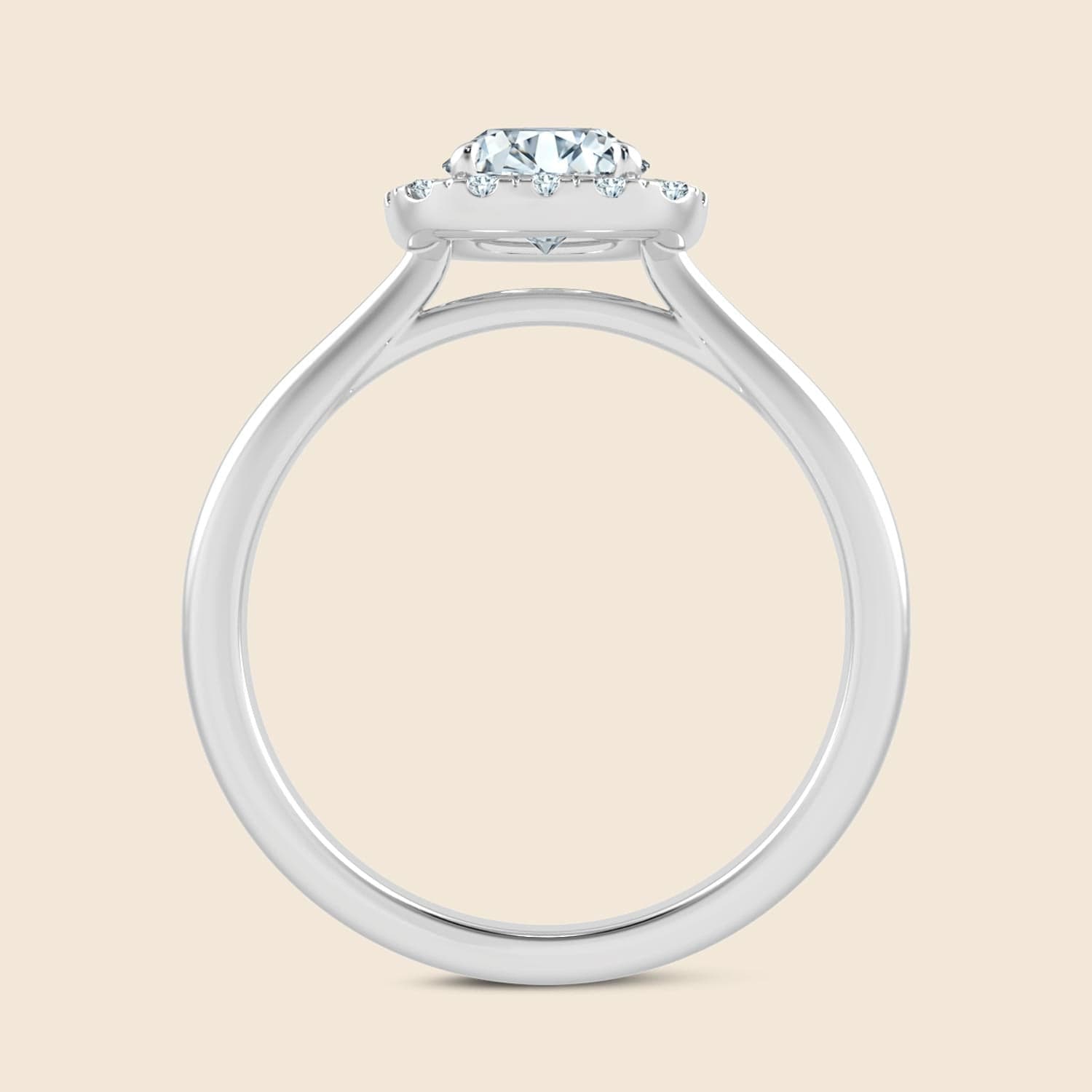 Hyacinth Cushion Halo Pinched Ring