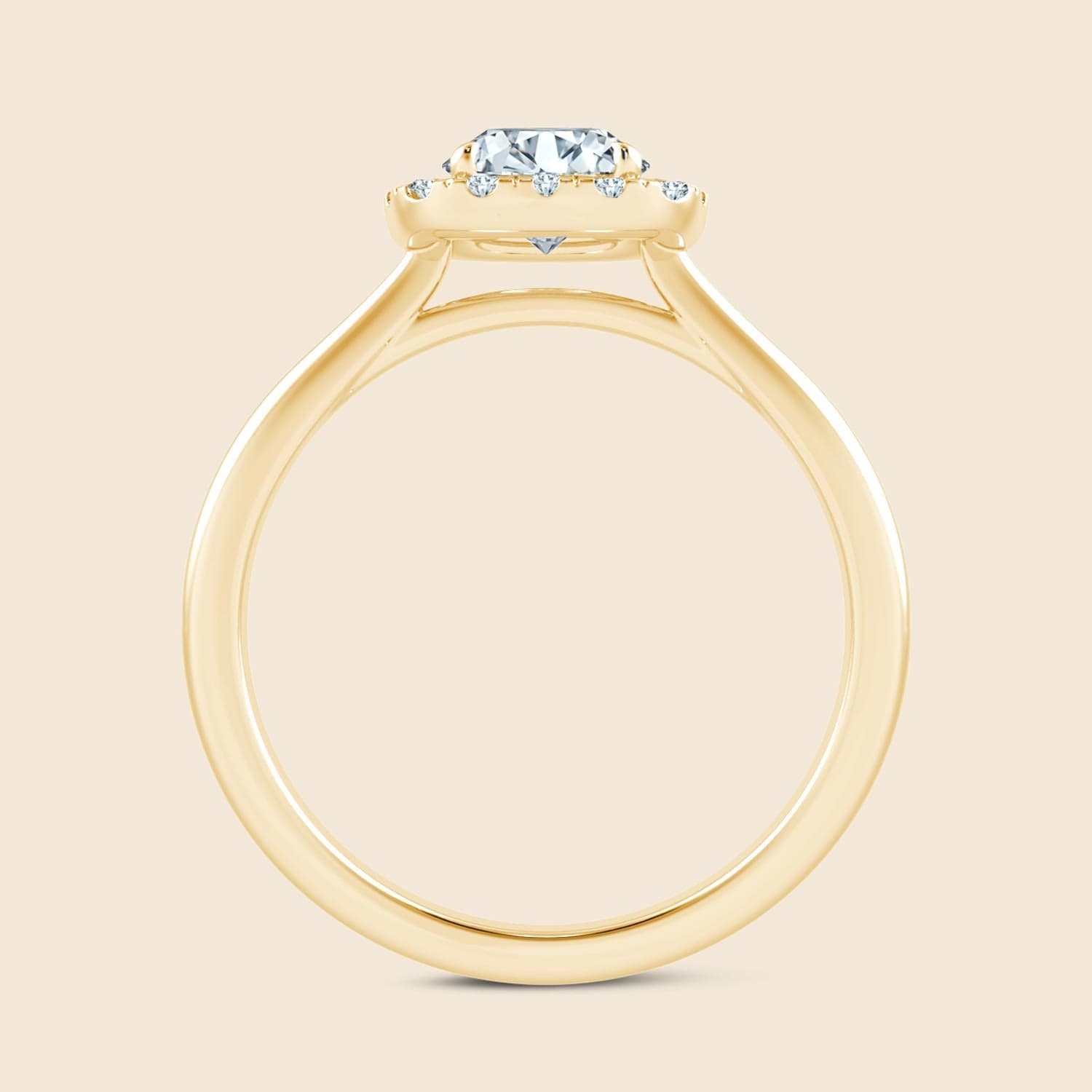 Hyacinth Cushion Halo Pinched Ring