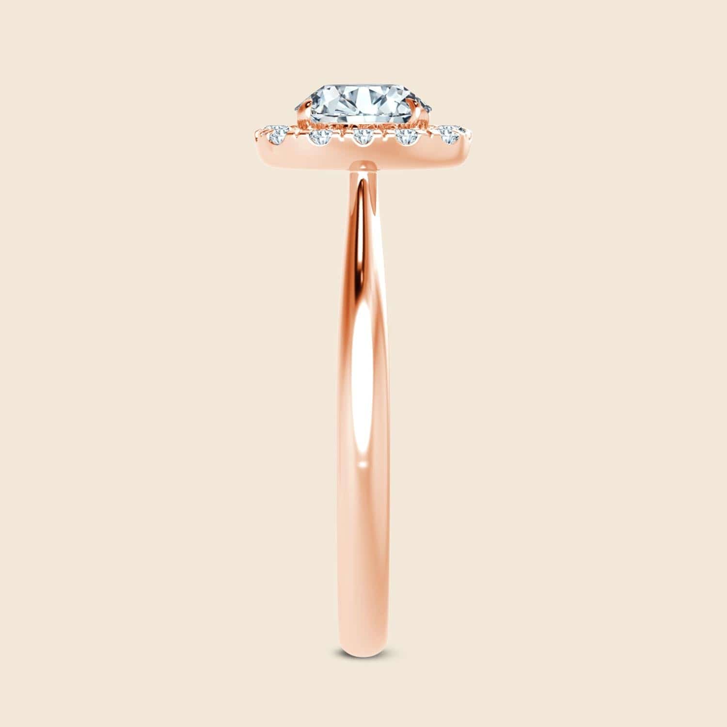 Hyacinth Cushion Halo Pinched Ring
