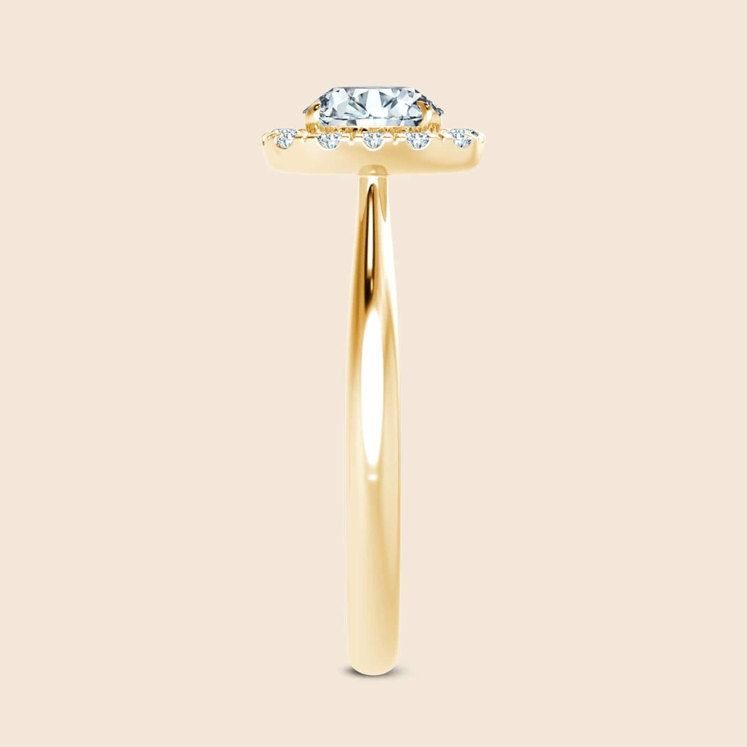 Hyacinth Cushion Halo Pinched Ring