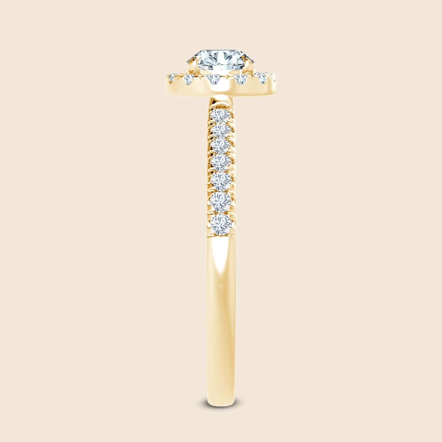 Hyacinth Round Micro Halo Ring