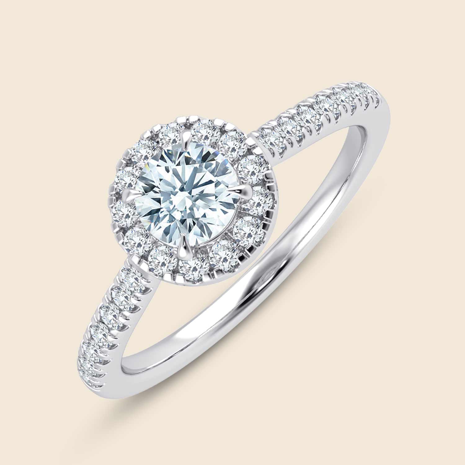 Hyacinth Round Micro Halo Ring