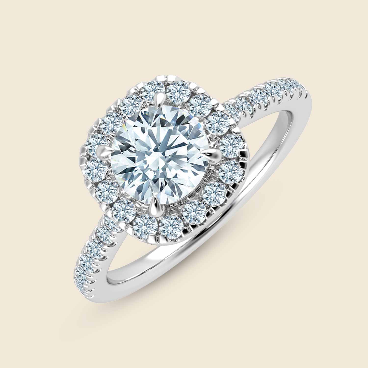 Hyacinth Cushion Halo Micro Ring