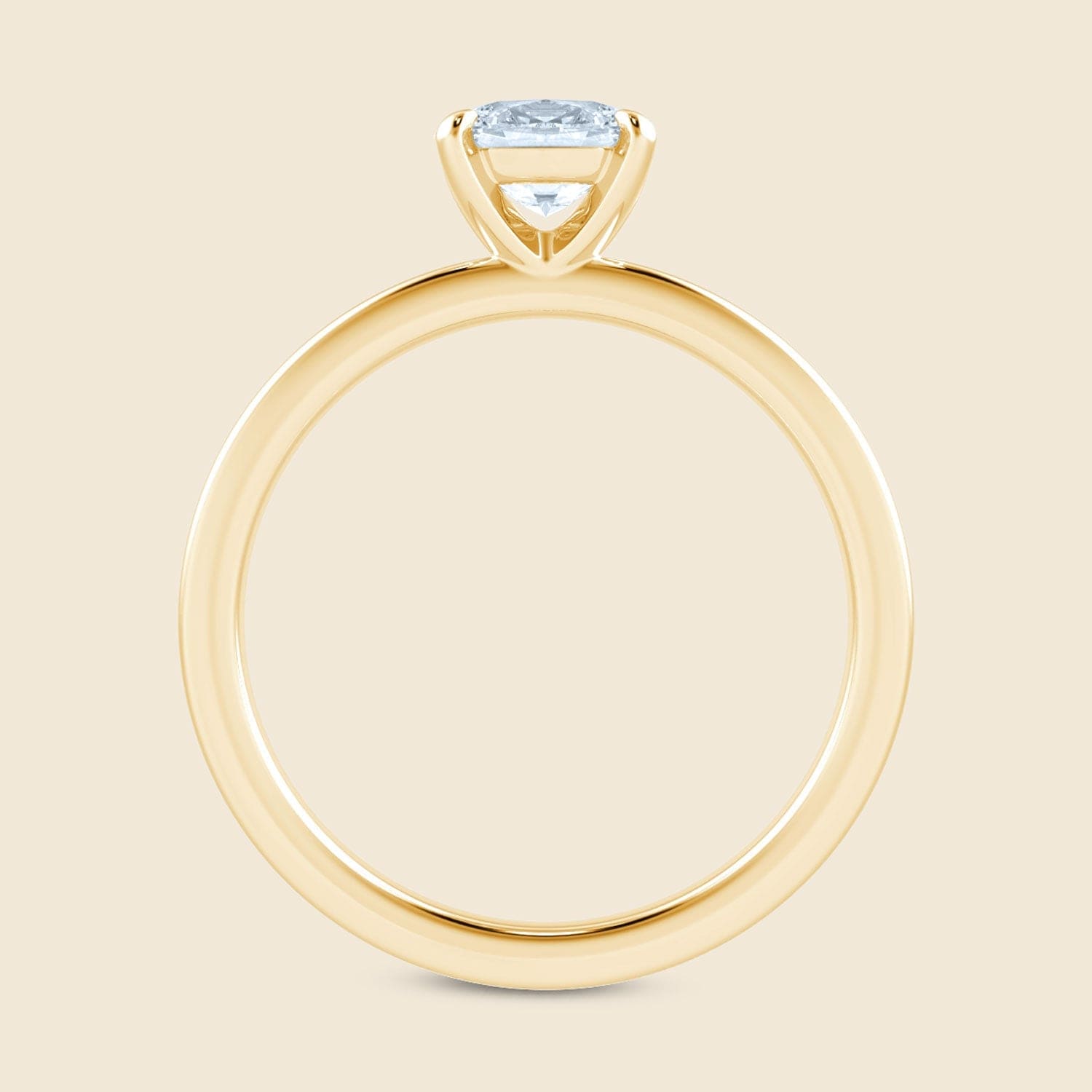 Lily-Ring ovaler Diamant Draufsicht Weißgold
