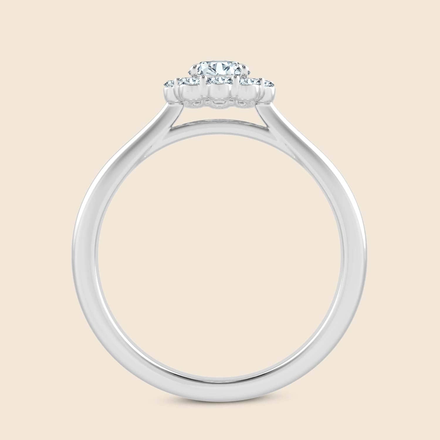 Racene Pinched Halo Ring