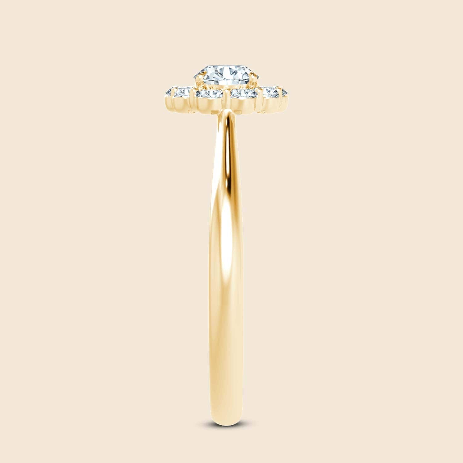 Racene Pinched Halo Ring