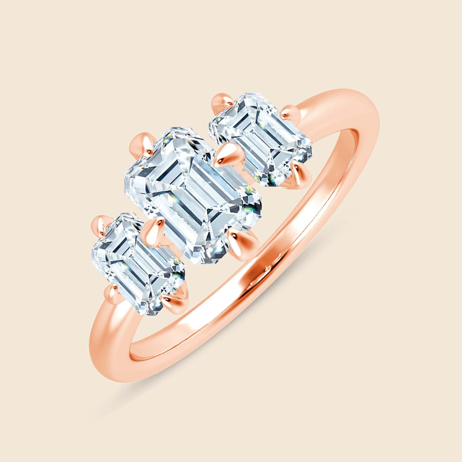 Lily Emerald Tri Ring