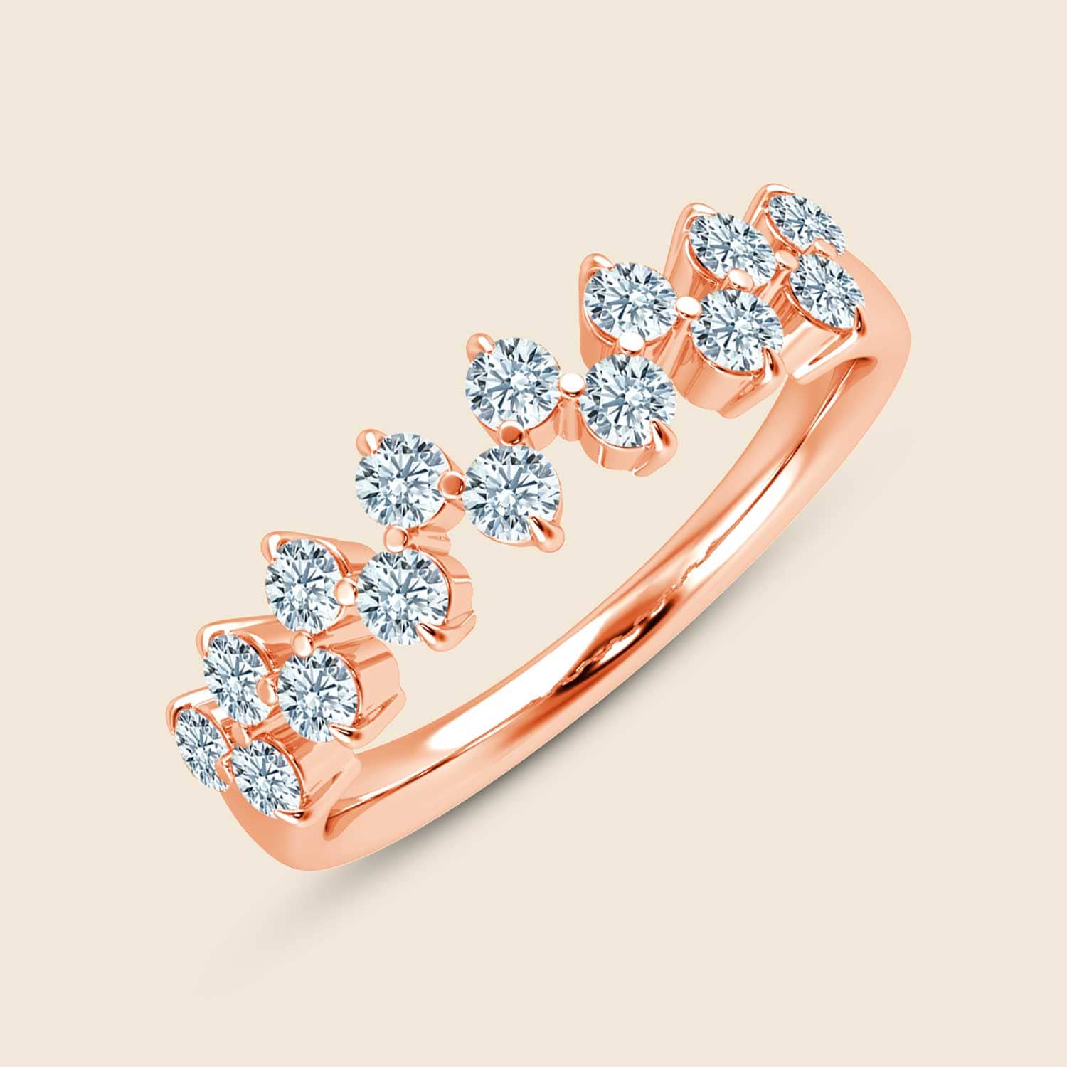 Ring in Rose mit Lab-Diamanten