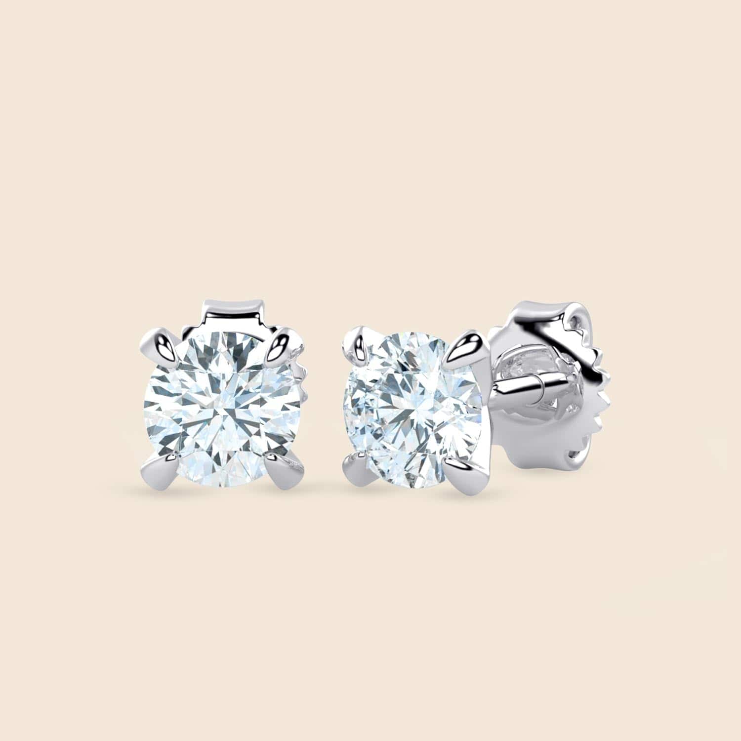 Lily Round Studs White