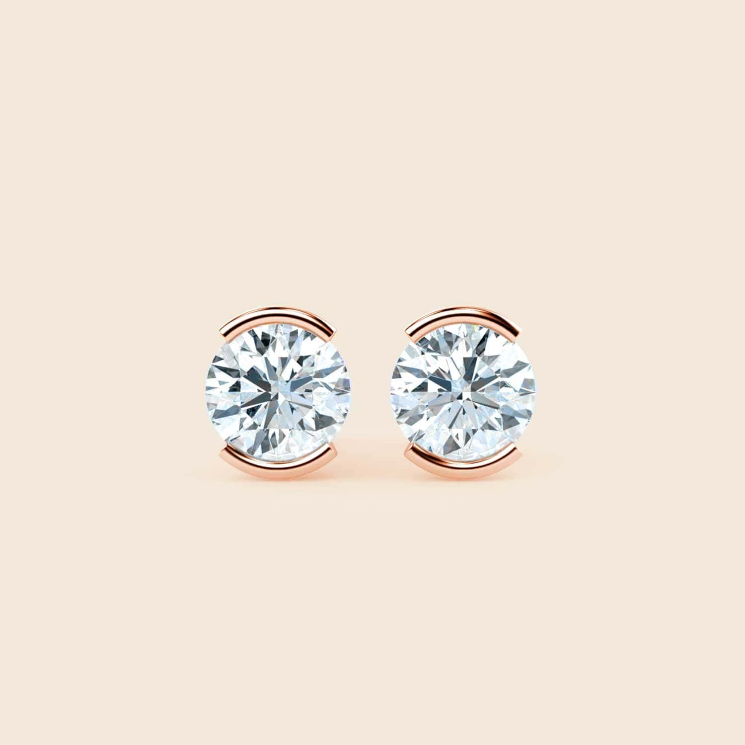 Iris Half Bezel Studs Rose