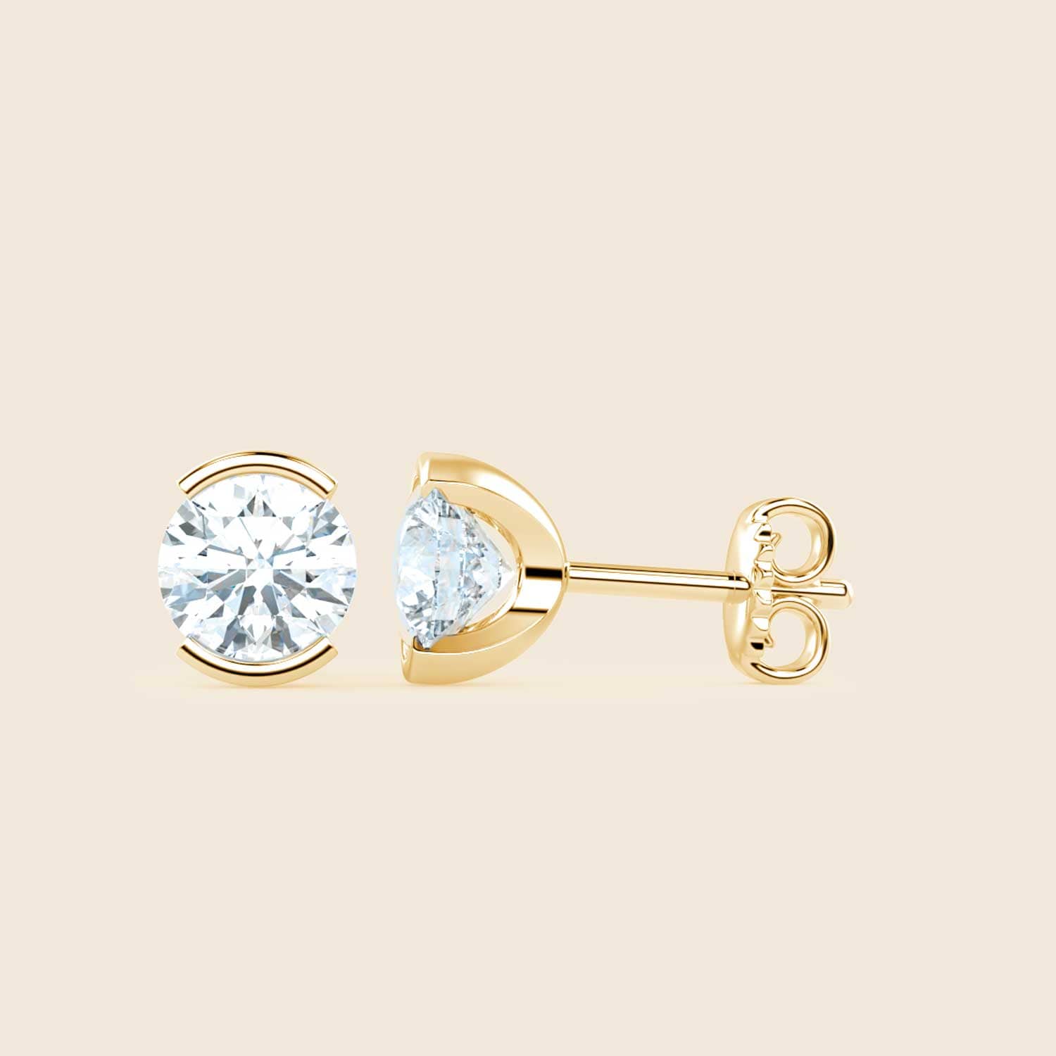 Iris Half Bezel Studs Yellow