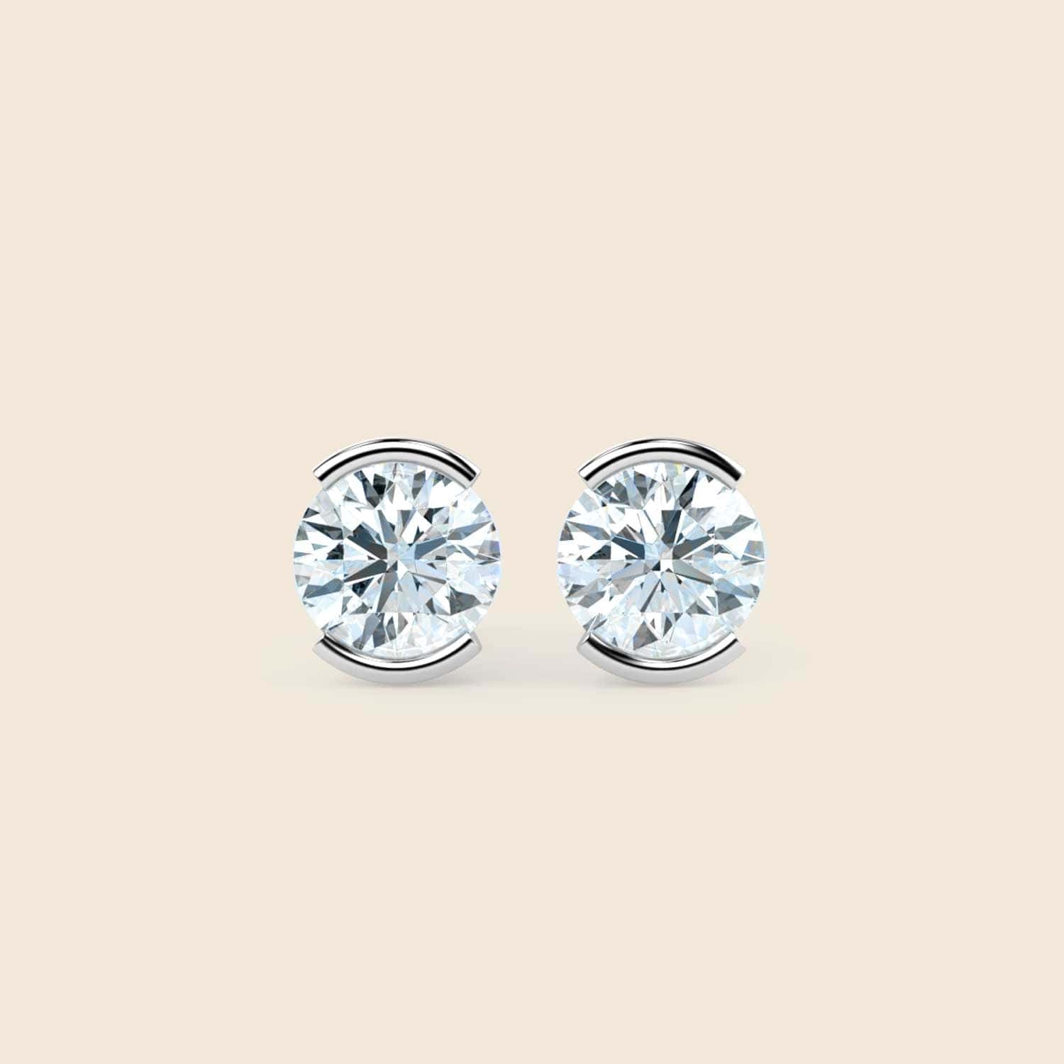Iris Half Bezel Studs White