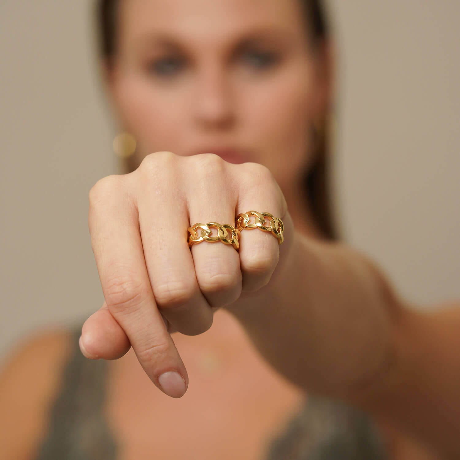 128 - Cuban Chain Ring - Yellow