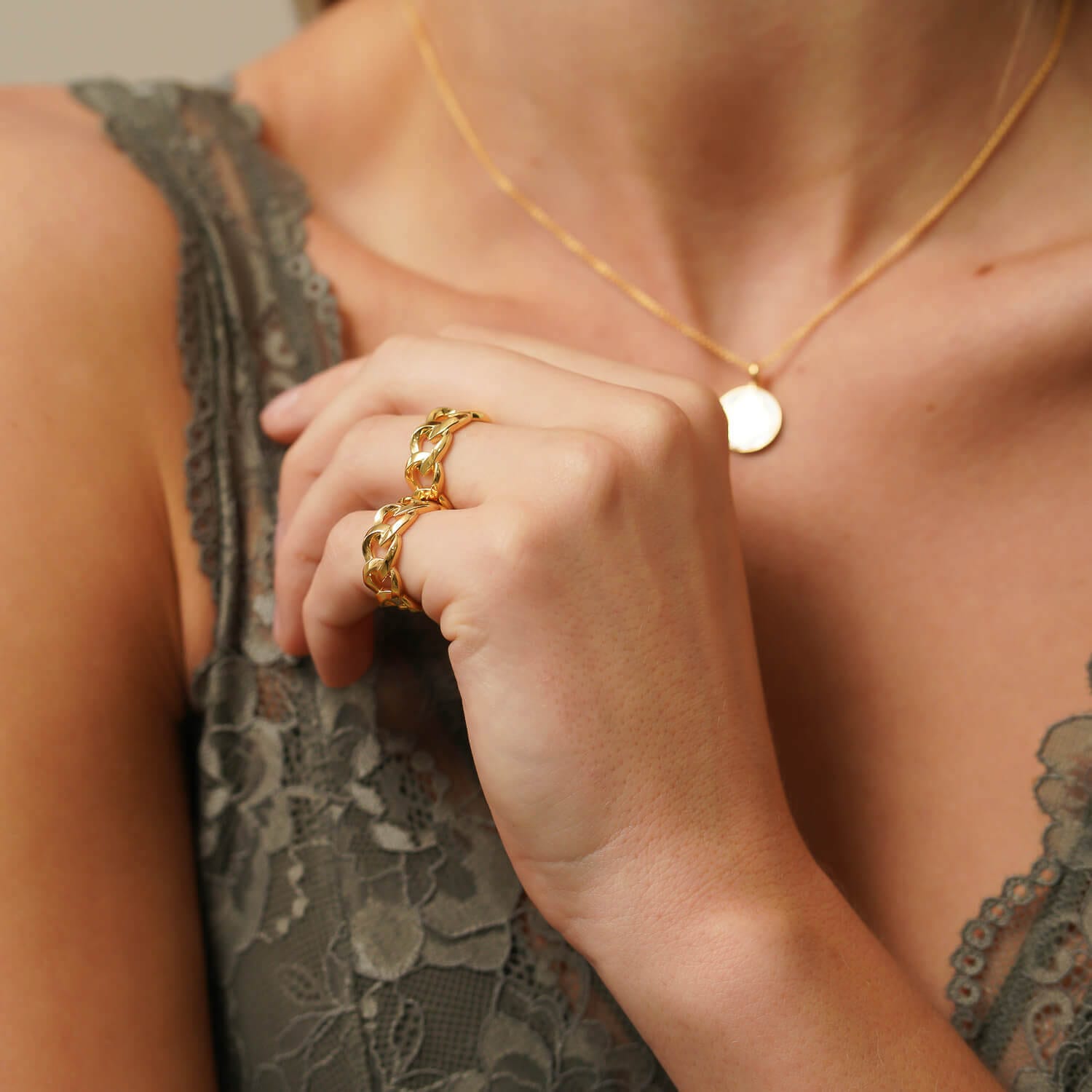 128 - Cuban Chain Ring Yellow