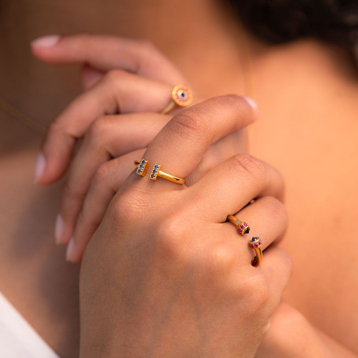 Jodhpur Open Bar Ring & Jodhpur Open Ruby Ring