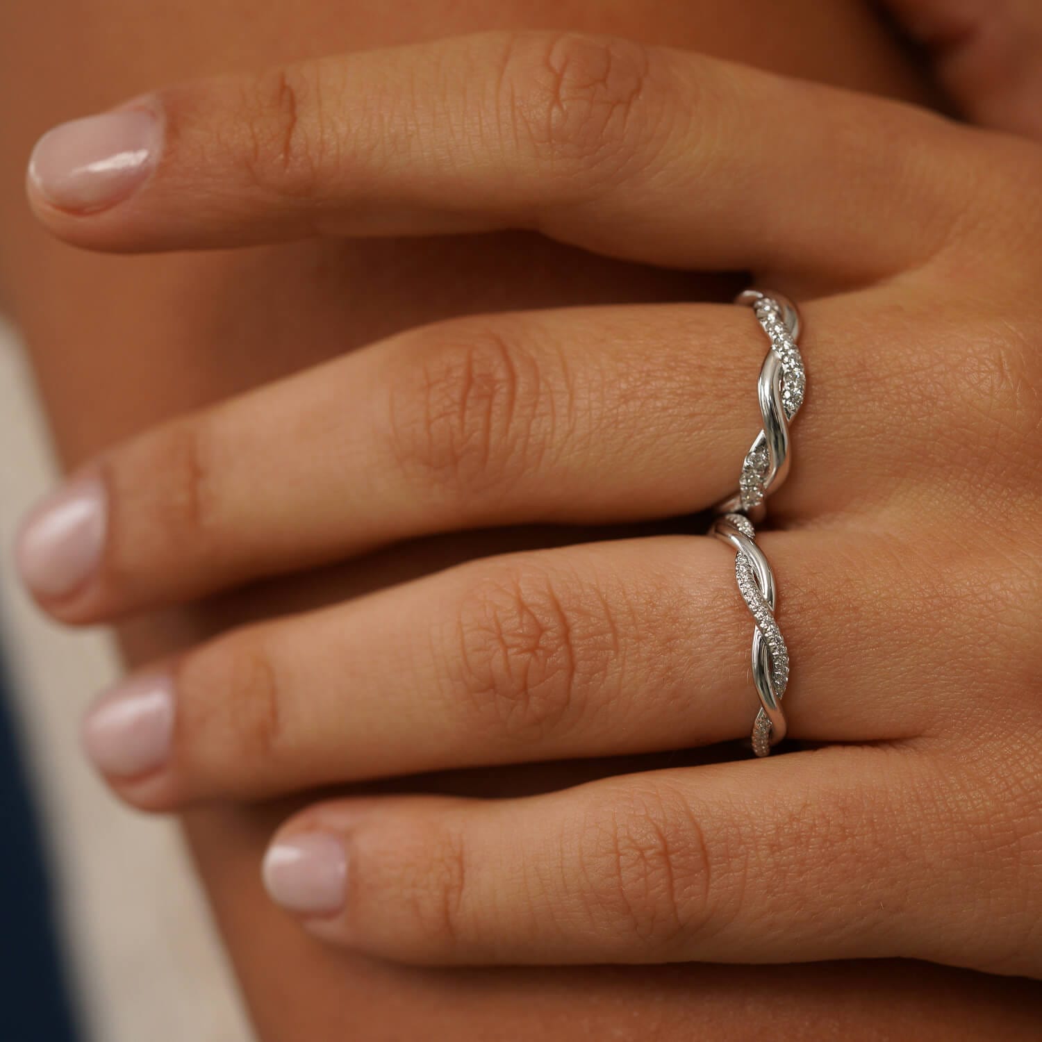 Petite Braided Diamond Band