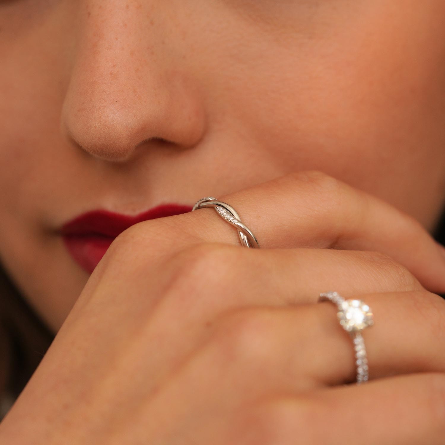 Small Braided Diamond Band