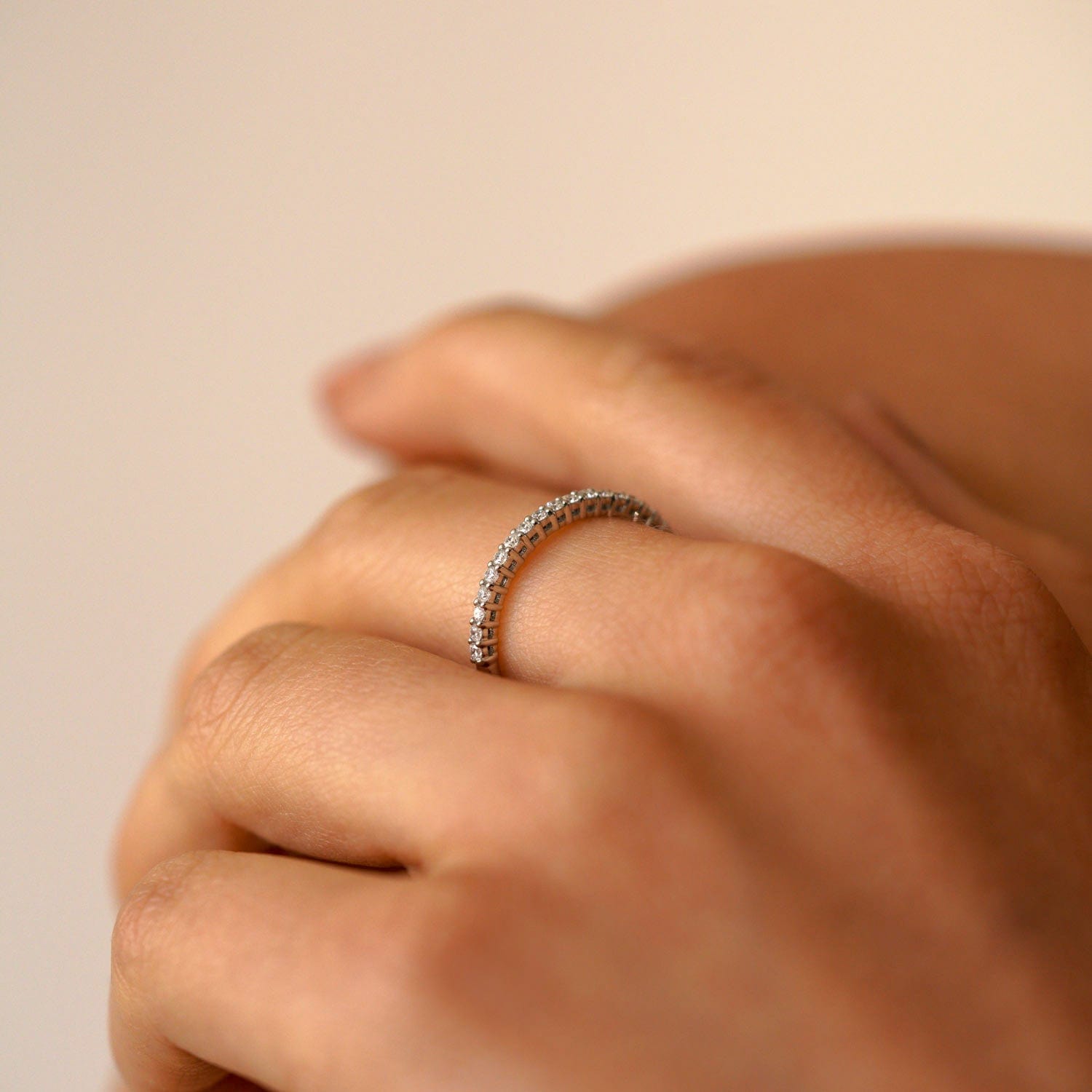Medium Shared Prong Diamond Band