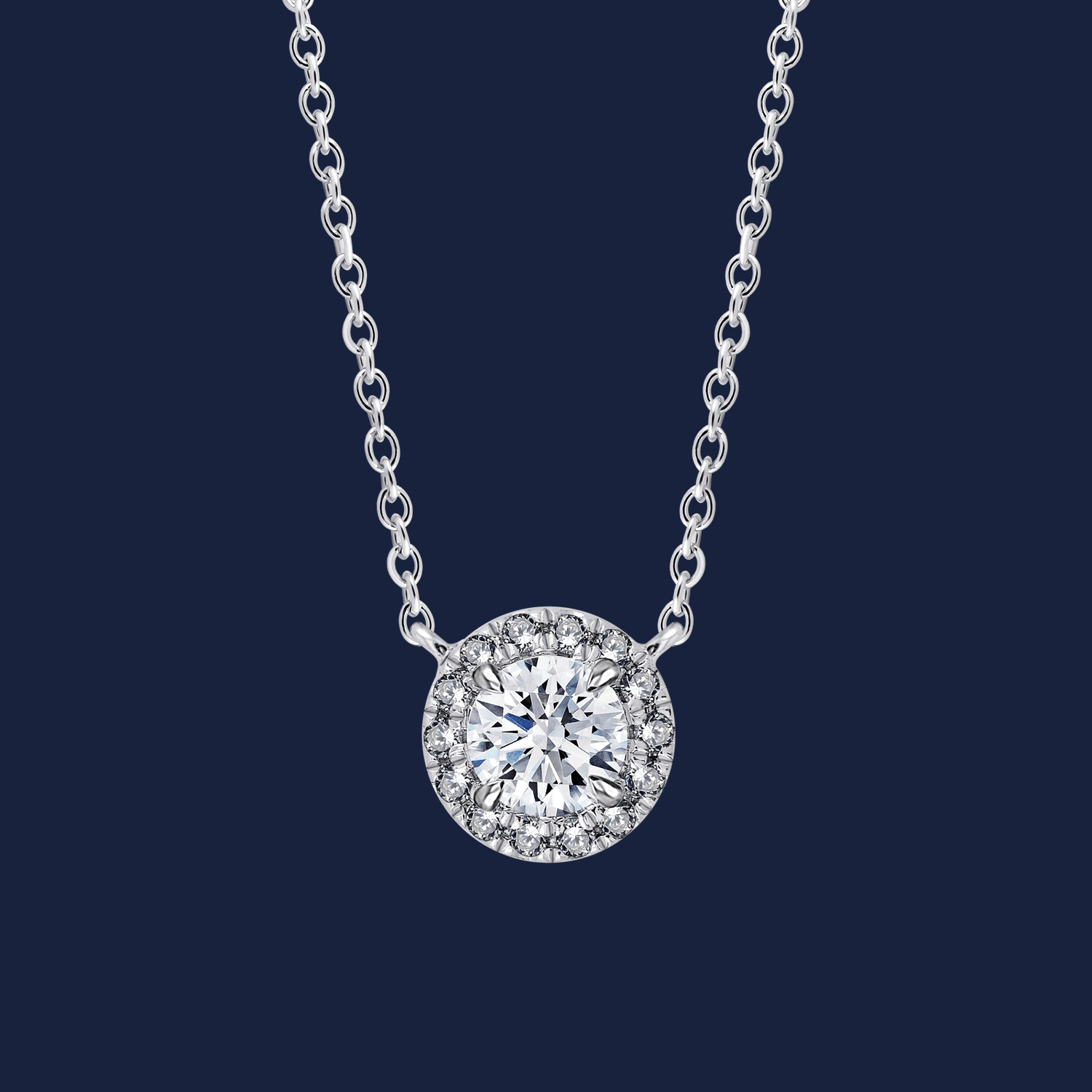 220 Fine Medium Halo necklace White