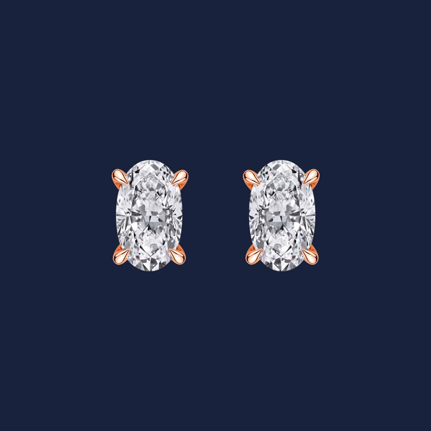 232 Grand Oval Studs Essentials rose