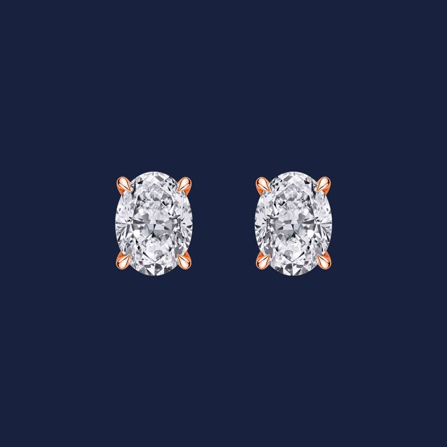 231 Medium Oval Studs Essentials Rose