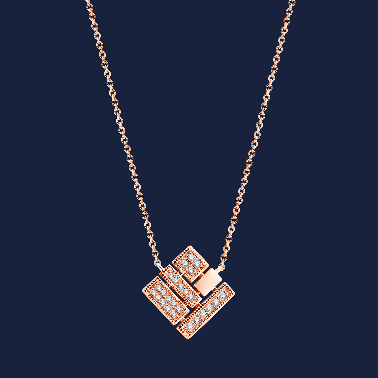 245 Freya Square necklace rose