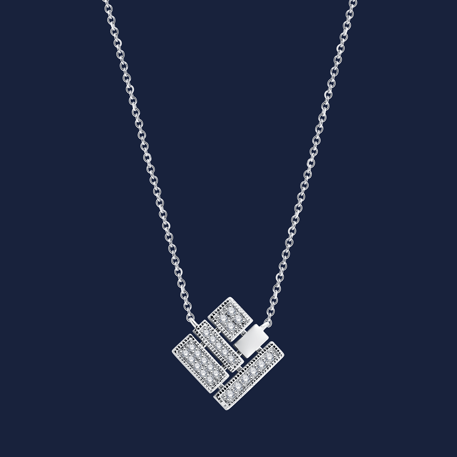 245 Freya Square necklace white