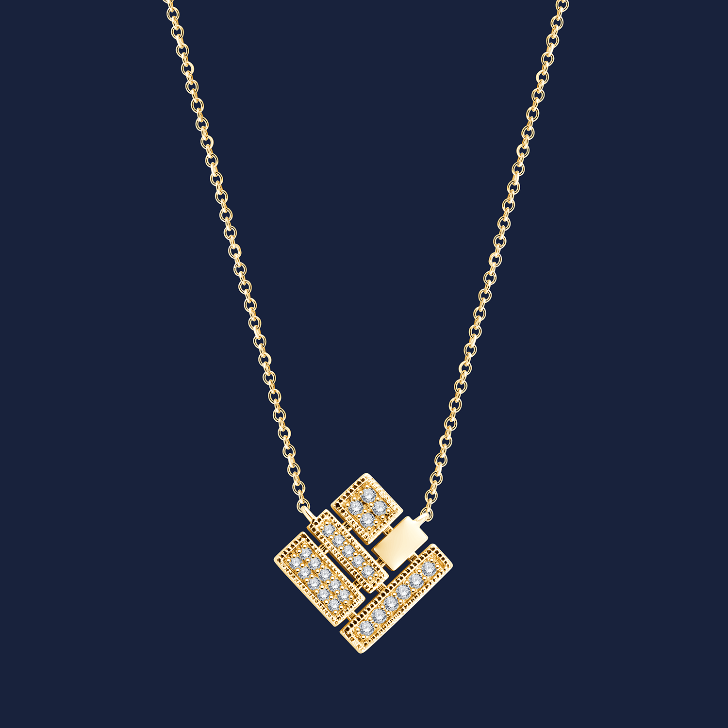 245 Freya Square necklace yellow