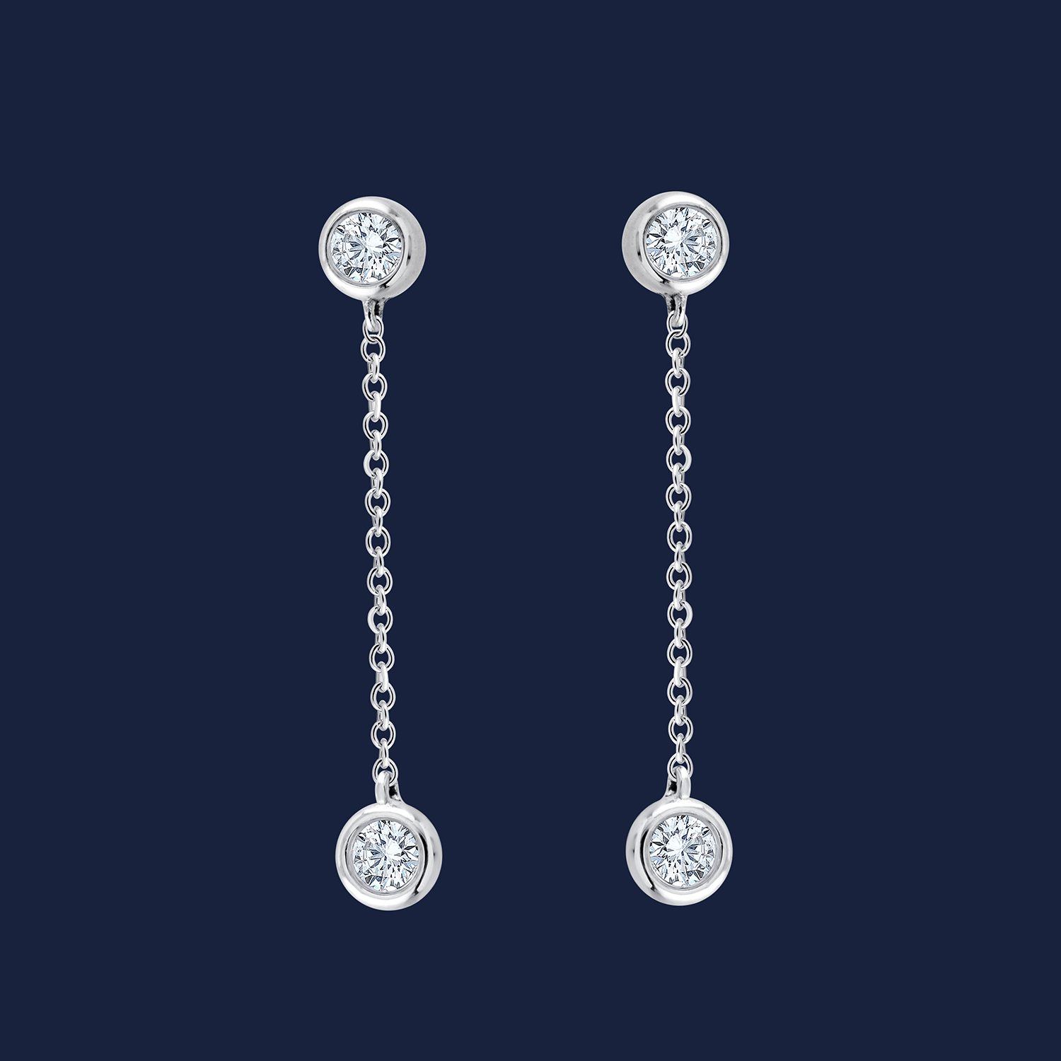 250 bezel Danglers earrings white
