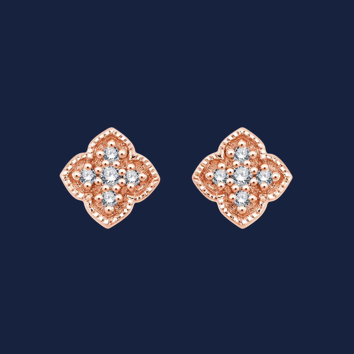 261 Antheia Milligrain Earrings rose