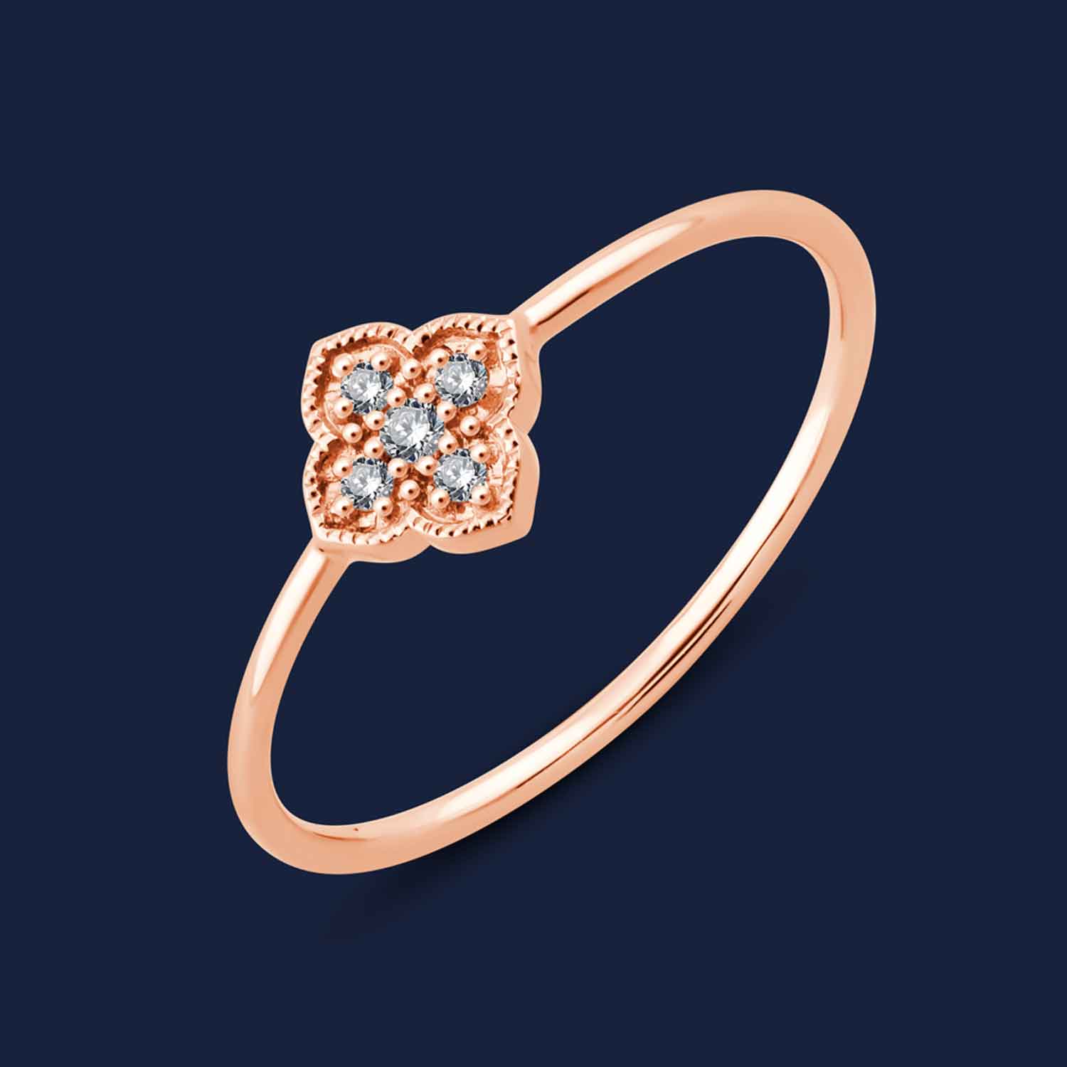 263 Antheia Milligrain Ring rose