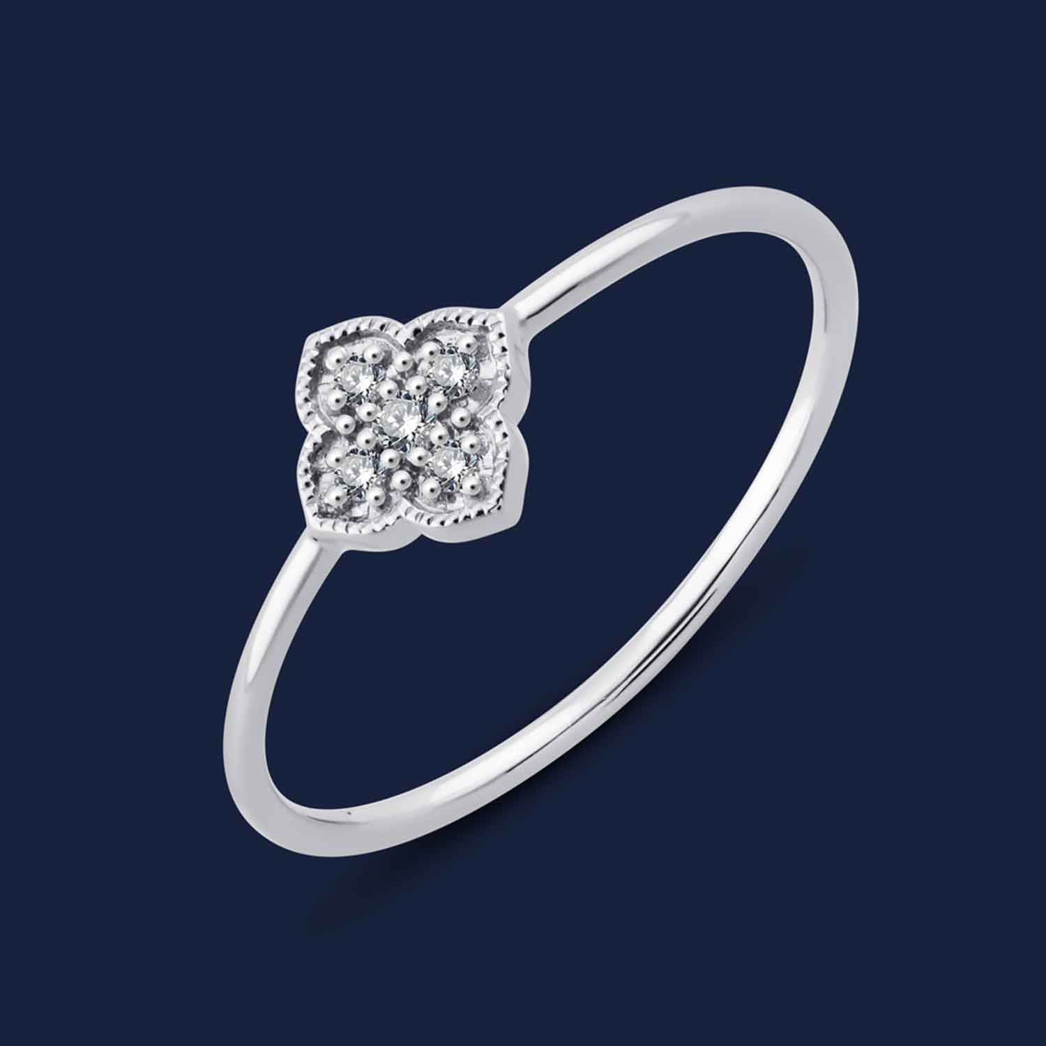 263 Antheia Milligrain Ring white
