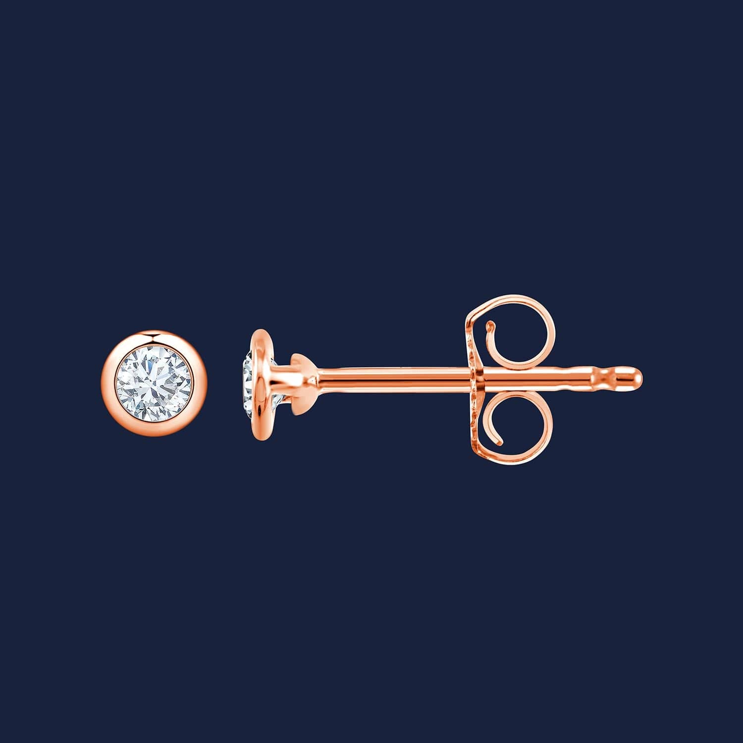 266 Essentials medium bezel studs rose
