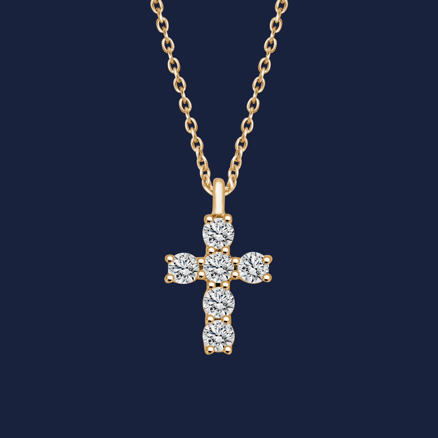 268 petite cross necklace yellow