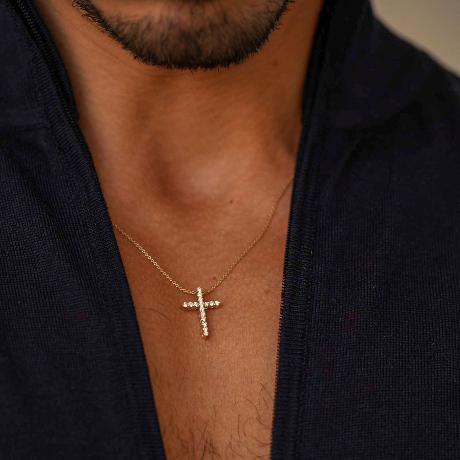 Medium Diamond Cross Necklace