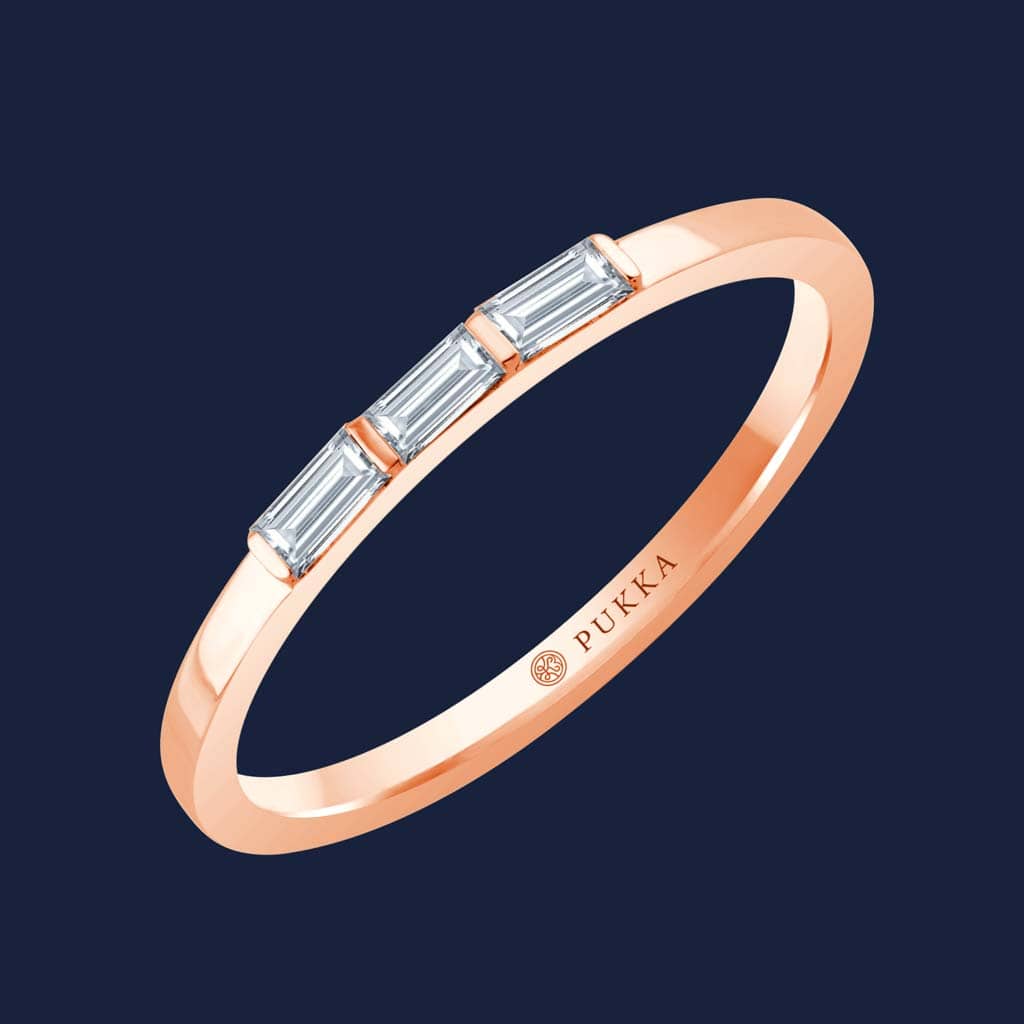 276 Kanch Tri Baguette Band rose