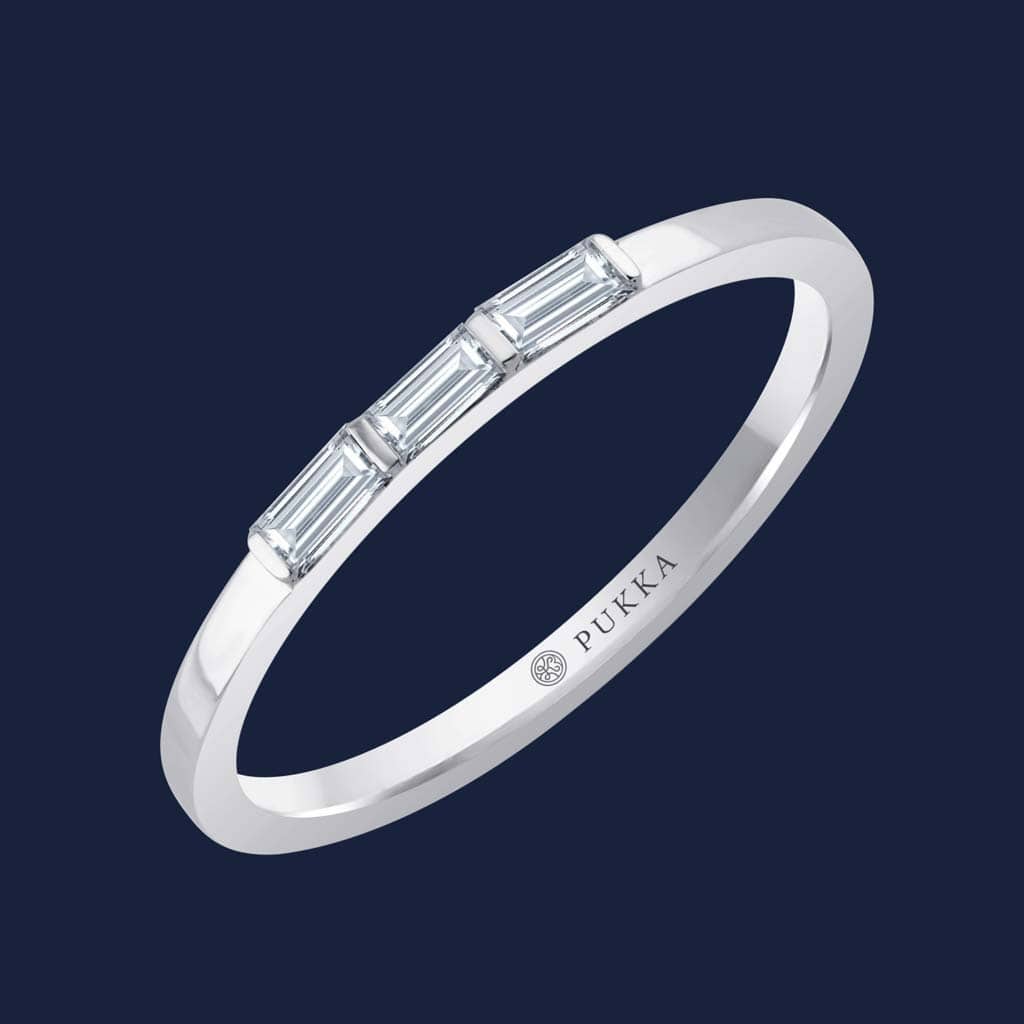 276 Kanch Tri Baguette Band white