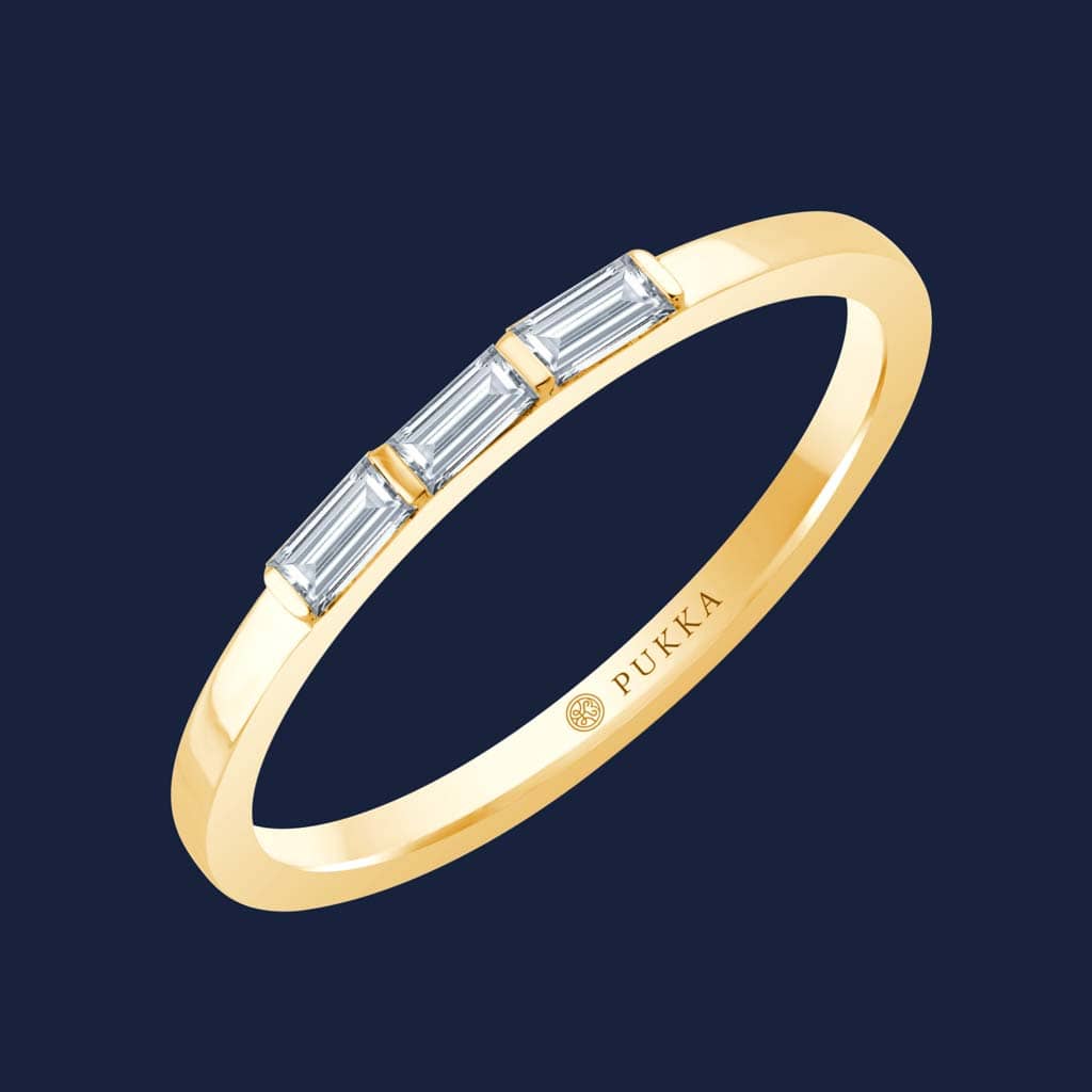 276 Kanch Tri Baguette Band yellow