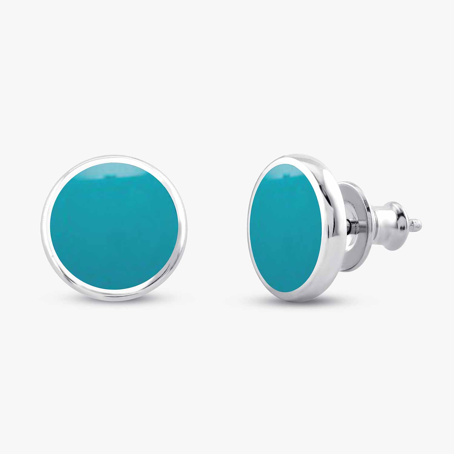 296 ceramic disc studs white Turquoise