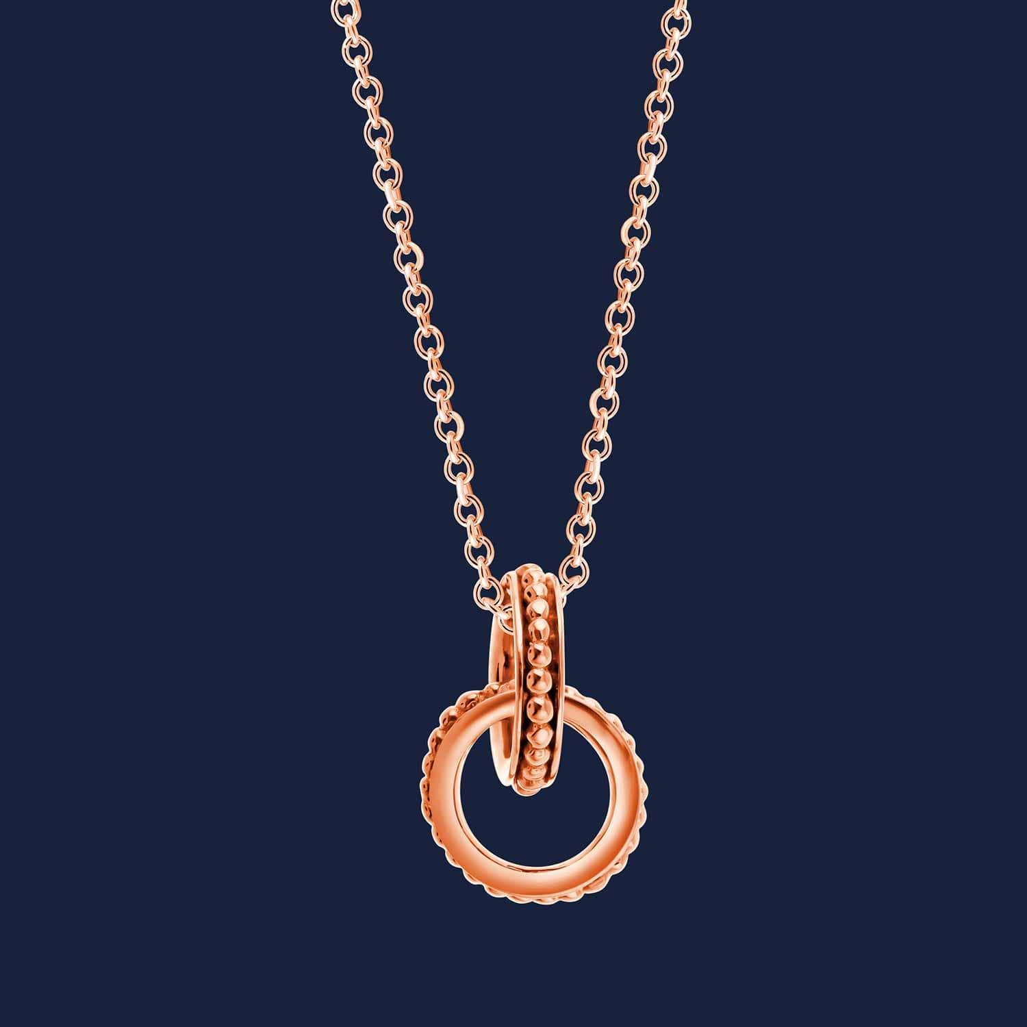 Interlock Dangle Necklace Rose