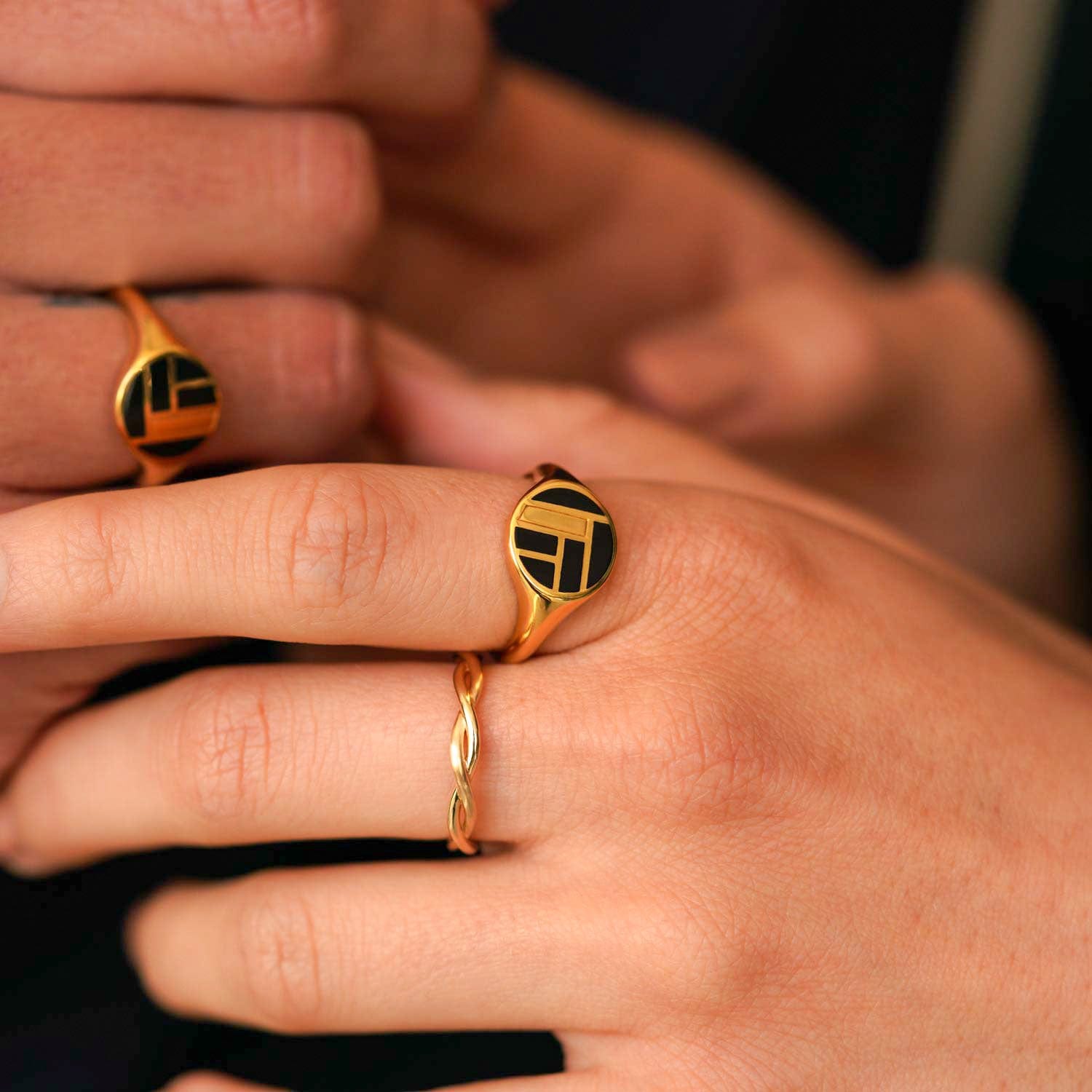 Bauhaus Ceramic Signet Ring