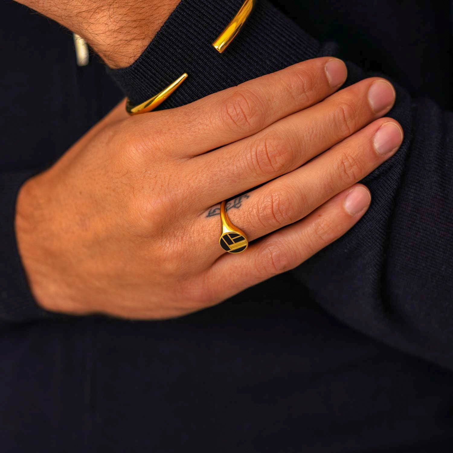 Bauhaus Ceramic Signet Ring