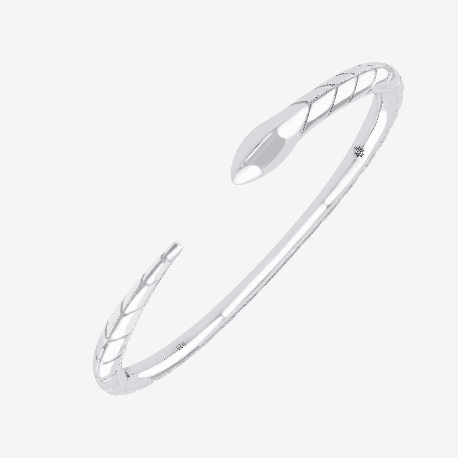 925 Sterling Silber Armreif mit Schlangendetails