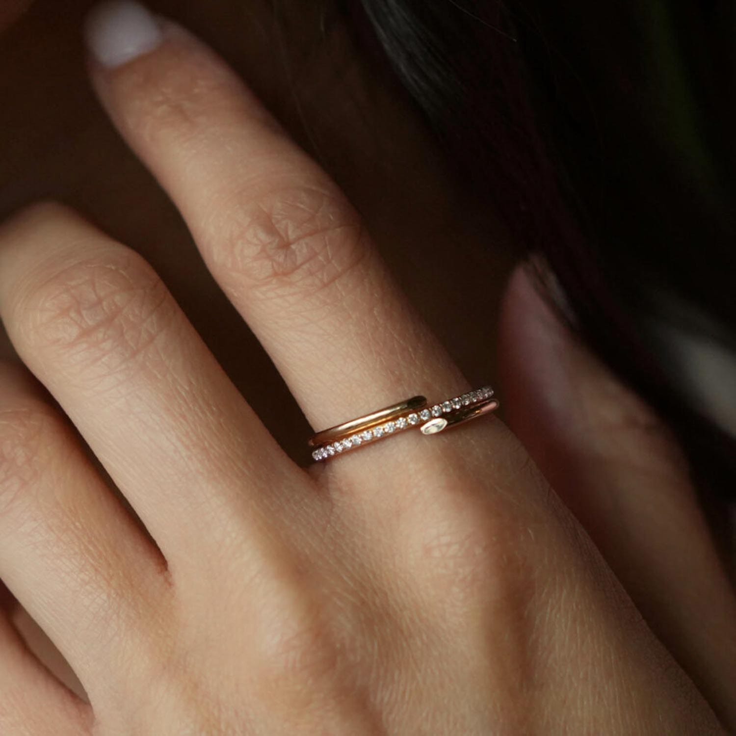 Helix Ring Gold mit Diamanten