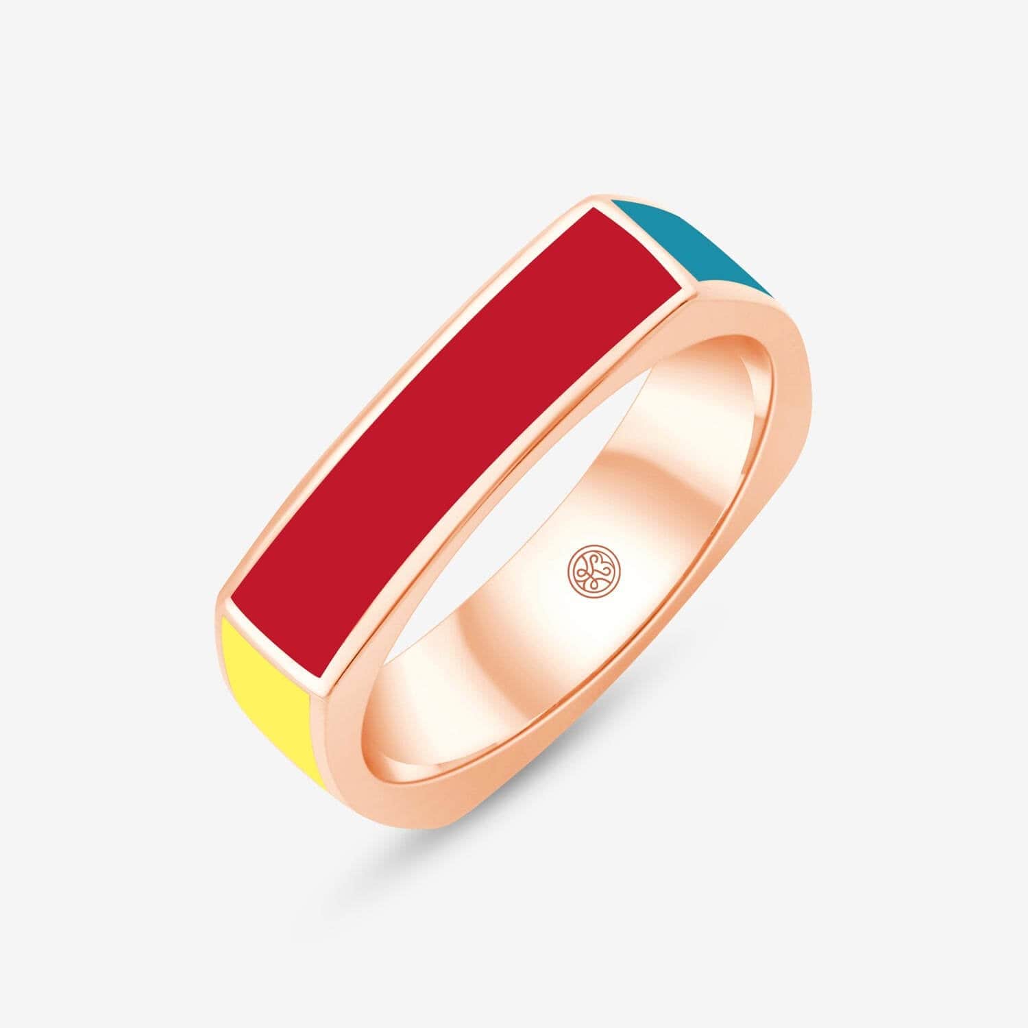 Rosé Ring mit bunter Farbauswahl als Details
