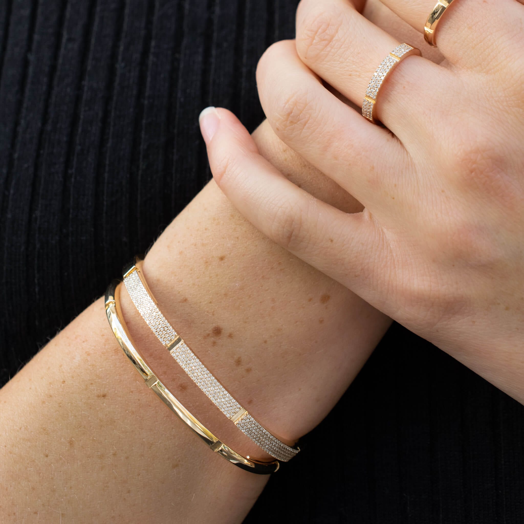 Unisex Ringe und Armreifen mit natürlichen Diamanten