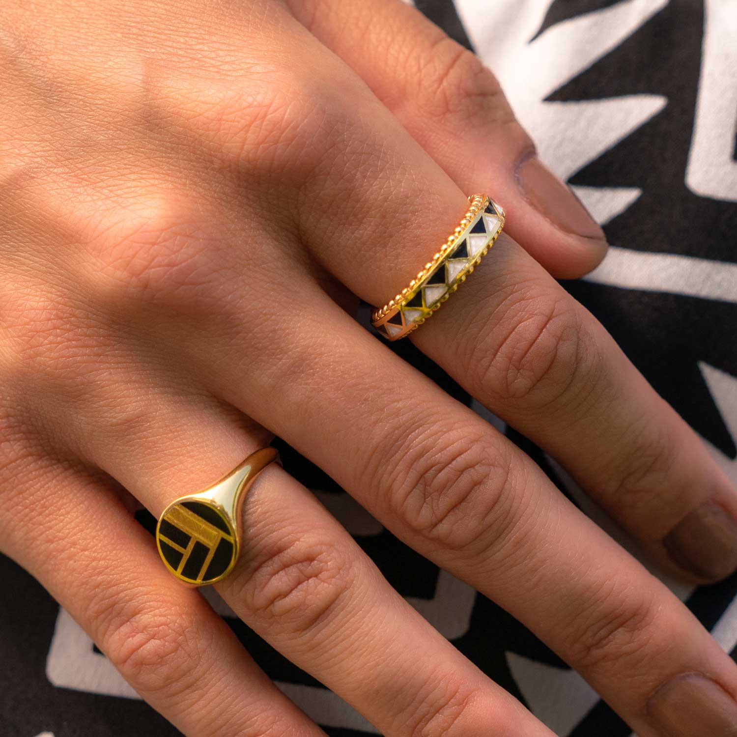 Jodhpur Ceramic Bead Ring